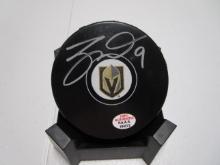 Jack Eichel of the LV Golden Knights signed autographed logo hockey puck PAAS COA 272