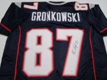 Rob Gronkowski of the New England Patriots signed autographed football jersey PAAS COA 747