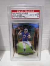 Josh Allen Bills 2020 Panini Select Premier Level #22 graded PAAS Gem Mint 10
