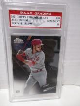 Alec Bohm Phillies 2021 Topps Chrome Black ROOKIE 150/199 #39 graded PAAS Gem Mint 10
