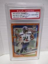 DK Metcalf Seahawks 2023 Optic Prizm Orange 221/249 #175 graded PAAS Gem Mint 9.5