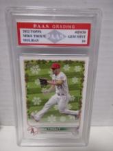 Mike Trout Angels 2022 Topps Holiday #HW50 graded PAAS Gem Mint 10