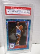 Jalen Williams Thunder 2022 Hoops ROOKIE #242 graded PAAS Gem Mint 10