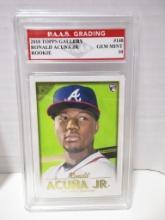 Ronald Acuna Jr Braves 2018 topps Gallers ROOKIE #140 graded PAAS Gem Mint 10