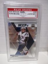 Tom Brady Patriots 2020Mosaic MVPs #298 graded PAAS Gem Mint 10
