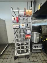 Rolling #10 Can Rack with Contents