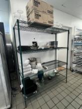 60" Four Shelf Epoxy Coated Metro Rack Unit with Contents