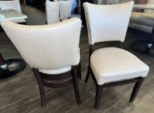 Push Pin Leather Cushioned Wood Chairs