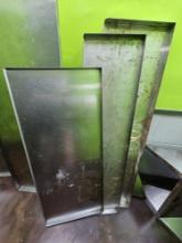 61", 59" & 52" S/S Wall Mount Shelving Units with 2" Splash Walls All Around