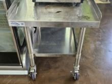 24" Rolling Equipment Stand with Undershelf and 2"Splash Walls All Around
