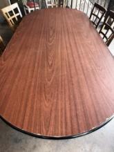 Large Wooden oval table - 96 in x 44 in