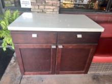 Wooden Side Stand with drawers and doors - 27 x 42 in