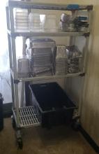 Plastic 4 Shelf Rolling rack - No Contents