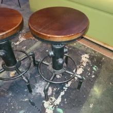 Adjustable Metal and wood stools