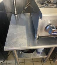 30" x 24" all stainless steel equipment stand with accessory storage pole