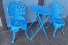 French bistro set two chairs and table