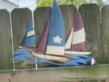 30 inch metal wall decor, nautical theme