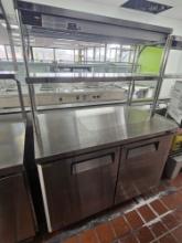 New, Never Used Turbo Air MUR-48-N 48" Undercounter Refrigerator with Double Overshelf and Glo-Ray H