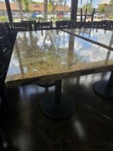 30" x 63" Six Top Marble and Metal Tables (tops unattached)