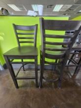 Ladder Back Solid Wood Commercial Bar Stools