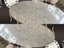 Round Marble Table Top with heavy metal base - 47 In Round