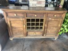 Wooden Side Stand with drawers and doors - 18 x 63 in