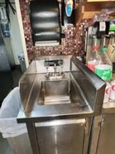 One Compartment stainless sink with soap dispenser