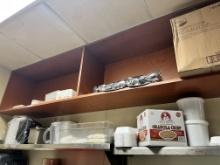 Large wooden shelf unit - 8 ft long