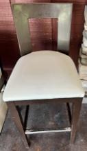 Leather Cushioned Wood Armless Chairs