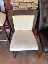 Leather Cushioned Wood Armless Chairs