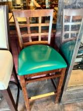Cushioned Ladder Back Wood Armless Barstools