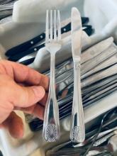 Large lot of dining room flatware, knives, forks, spoons 220 or so pieces