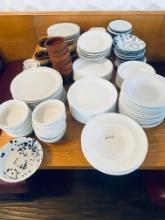 Lot of various size, dishware, including dinner, plates, oval plates, decorative plates, onion, soup
