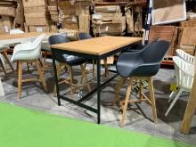 BRAND NEW ORIGINAL PACKAGING HIGH TOP TABLE 59"L x 32"W x 38"H WITH 4 BAR STOOLS SOLID WOOD - BENDIG