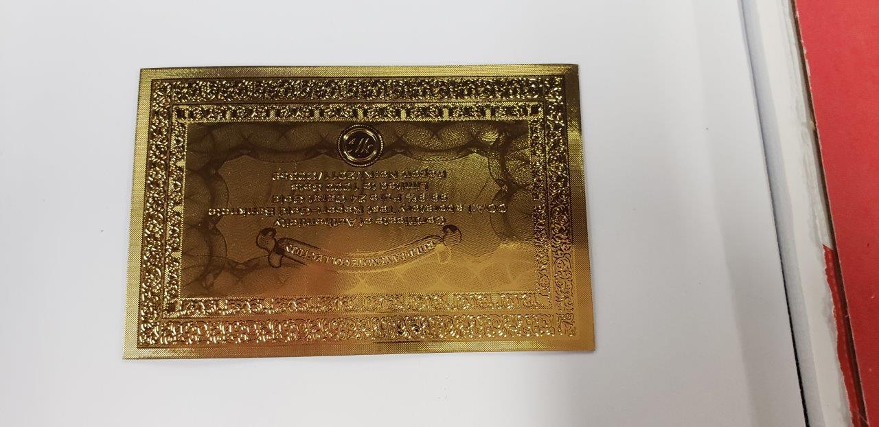 15 PIECE SET OF 24K GOLD FOIL BANK NOTES WITH COA: