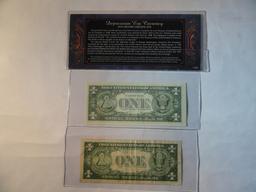 (3) BLUE SEAL $1 SILVER CERTIFICATE NOTES: