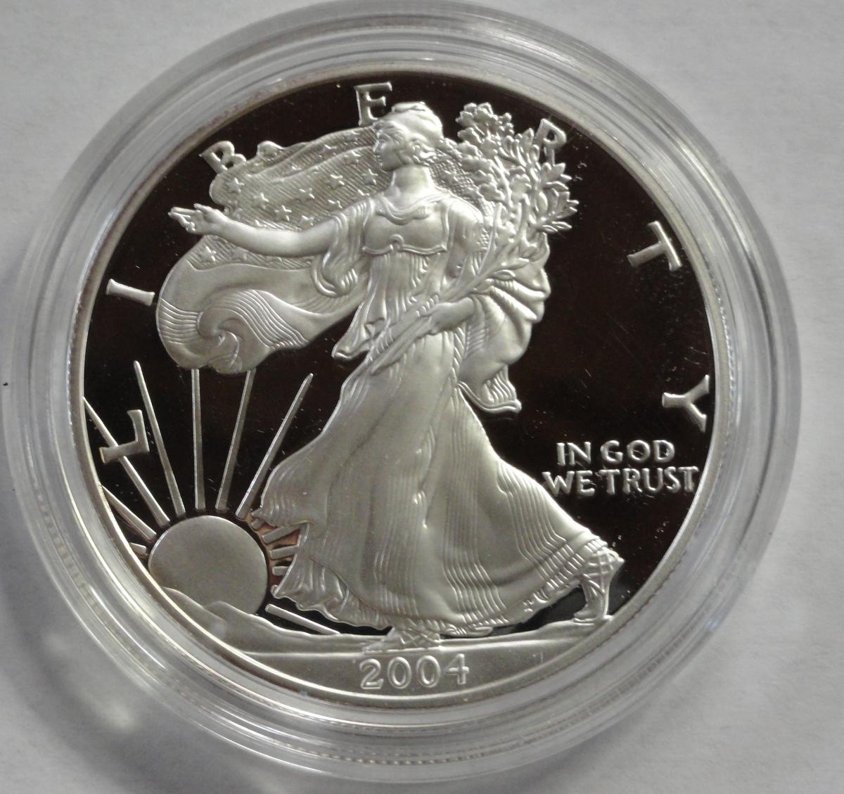 2004 AMERICAN EAGLE ONE OUNCE SILVER PROOF COIN
