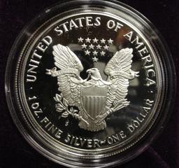 1990 REVERSE PROOF AMERICAN EAGLE ONE OUNCE SILVER COIN