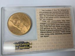 1GOLD 1916-S MS-60  $20 ST GAUDENS GOLD COIN, PCI CERTIFIED