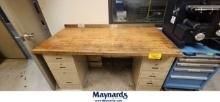(7) DRAWER WOOD TOP WORK BENCH
