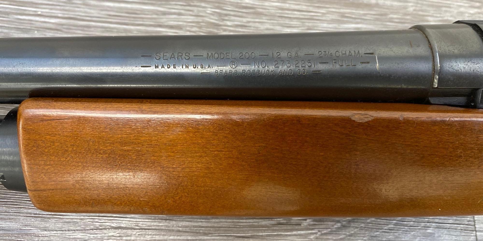 SEARS & ROEBUCK MODEL 200 12 GAUGE PUMP ACTION SHOTGUN