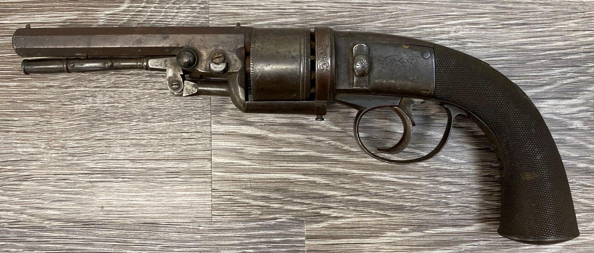 HARVEY'S PATENT 1854 SECOND MODEL SELF COCKING 'HAMMERLESS' SIX SHOT REVOLVER