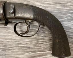 HARVEY'S PATENT 1854 SECOND MODEL SELF COCKING 'HAMMERLESS' SIX SHOT REVOLVER