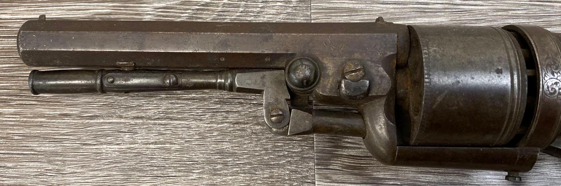 HARVEY'S PATENT 1854 SECOND MODEL SELF COCKING 'HAMMERLESS' SIX SHOT REVOLVER