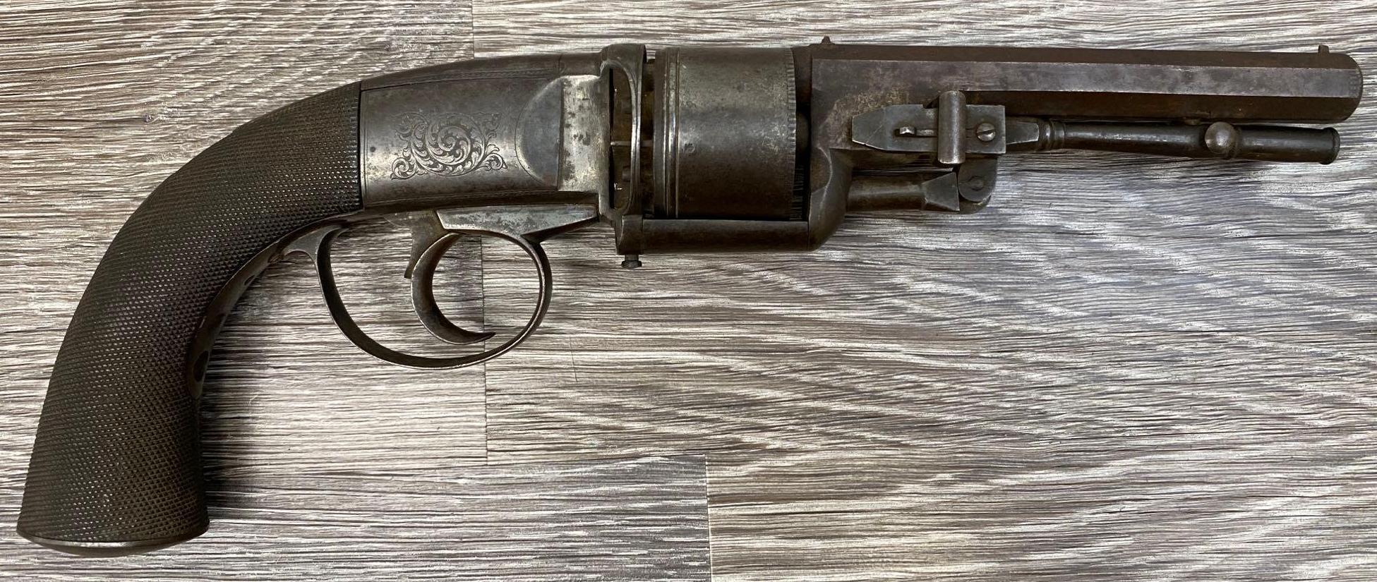 HARVEY'S PATENT 1854 SECOND MODEL SELF COCKING 'HAMMERLESS' SIX SHOT REVOLVER