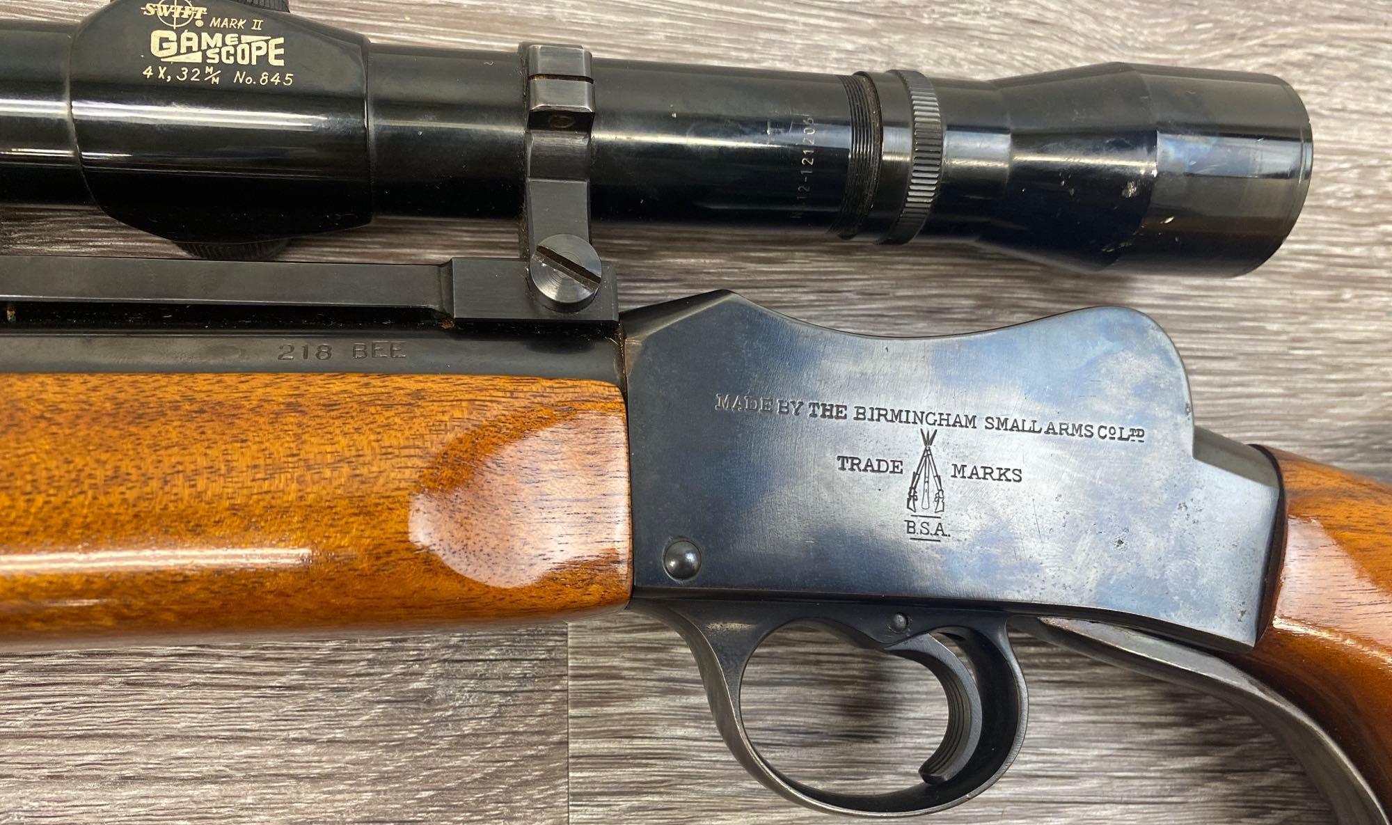 BIRMINGHAM SMALL ARMS CADETTE .218 BEE SINGLE SHOT RIFLE