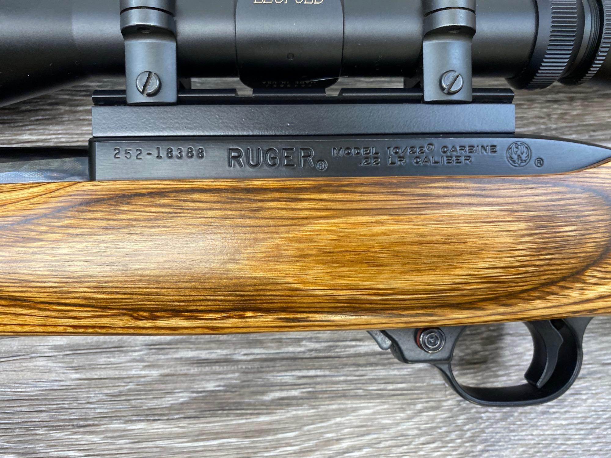 RUGER 10/22 .22LR SEMI AUTO RIFLE W/ LEUPOLD SCOPE