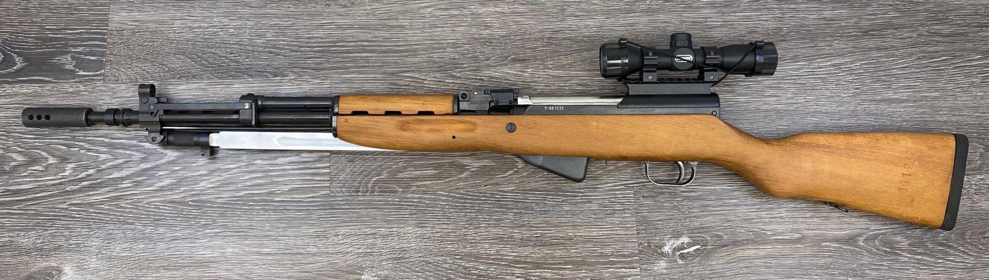 YUGOSLAVIAN SKS 7.62X39 SEMI AUTO RIFLE W/ SCOPE