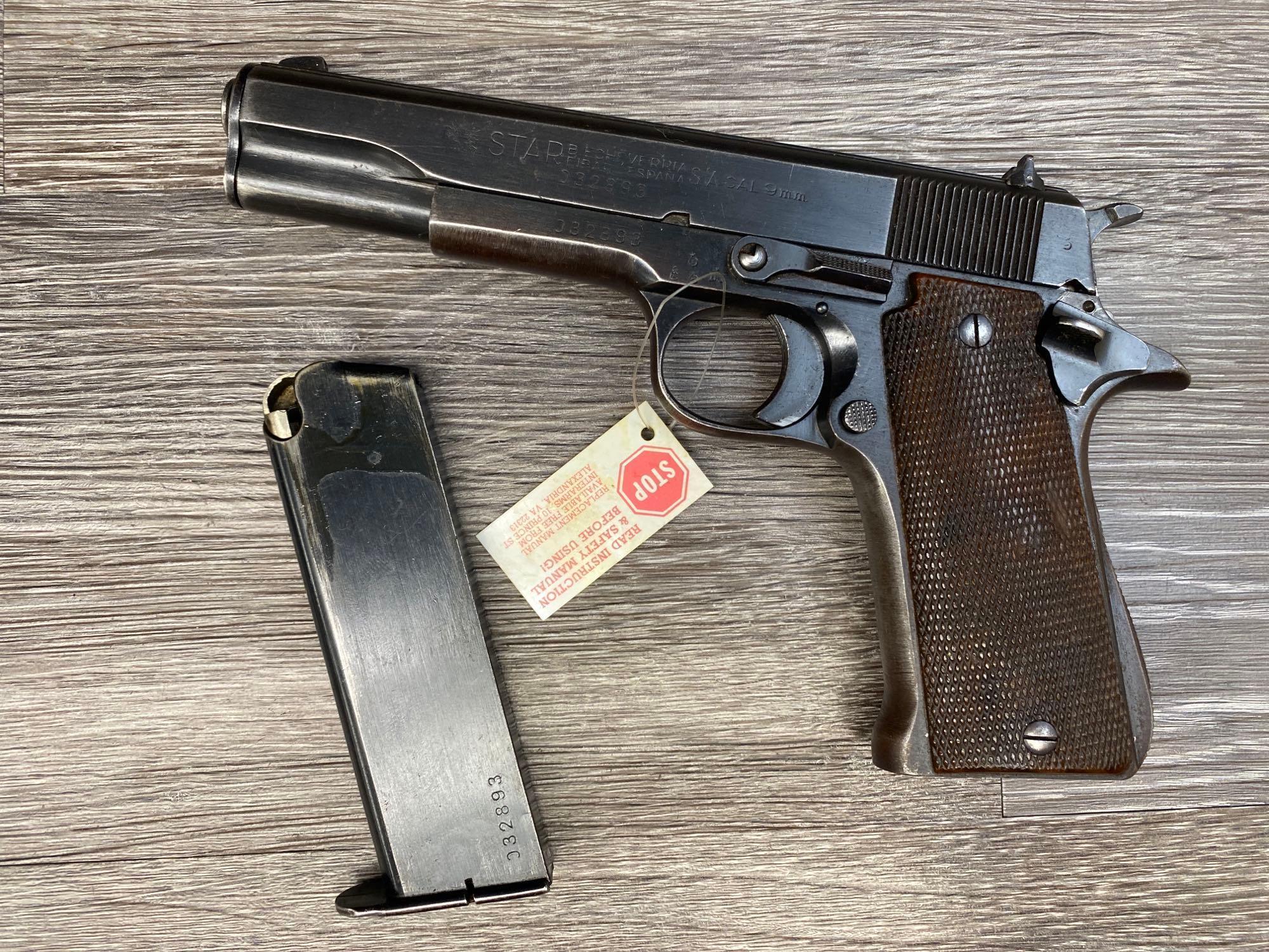 STAR SUPER MODEL 9MM SEMI-AUTOMATIC PISTOL w/EXTRA MAG.