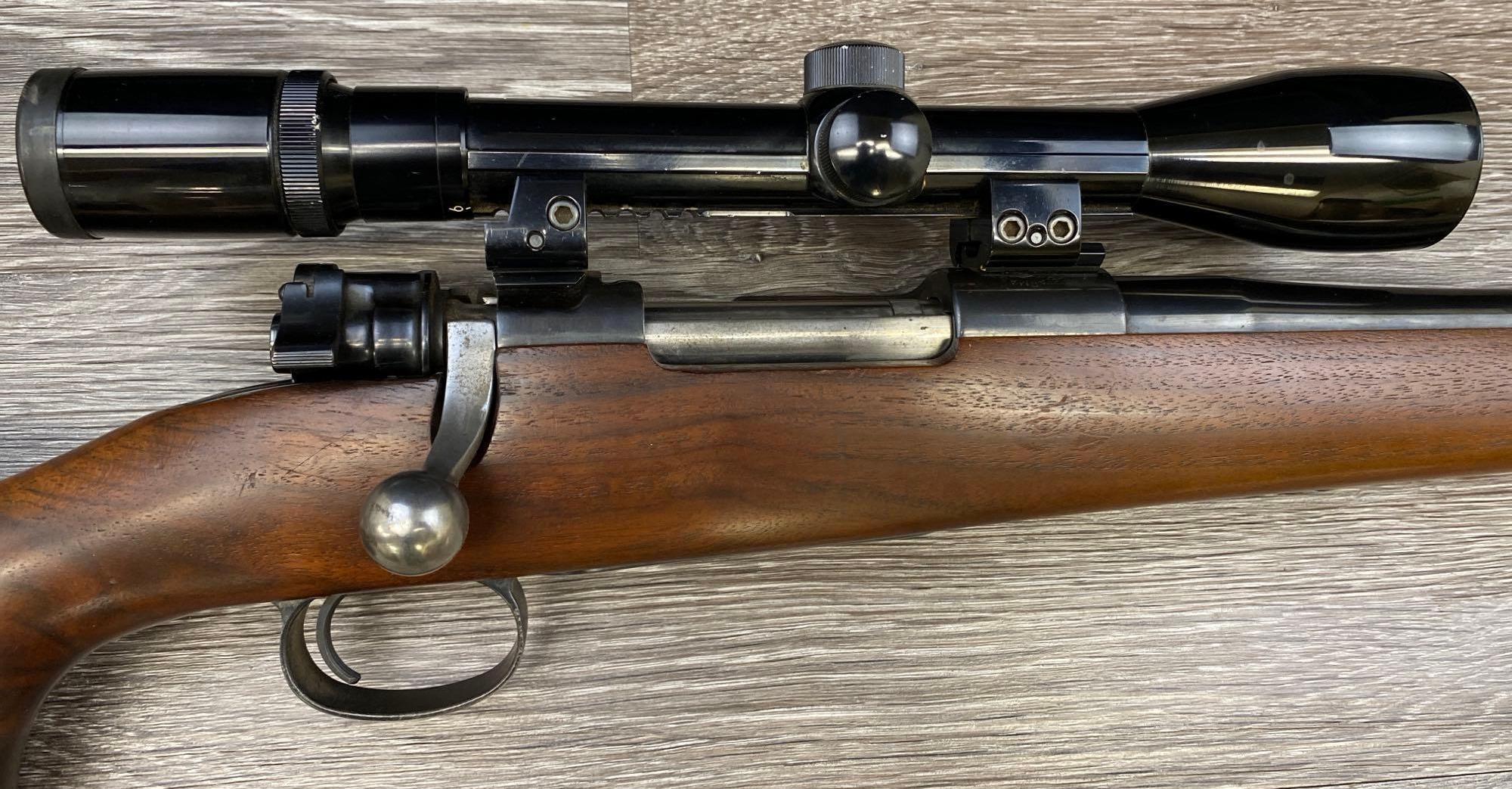 SCOPED CUSTOM SPANISH MAUSER BOLT-ACTION SPORTING RIFLE .243 WIN CAL.